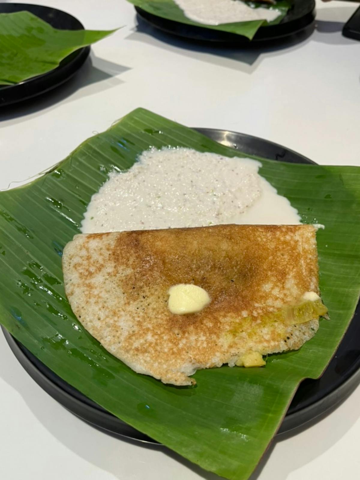 South Indian dish served on banana leaf